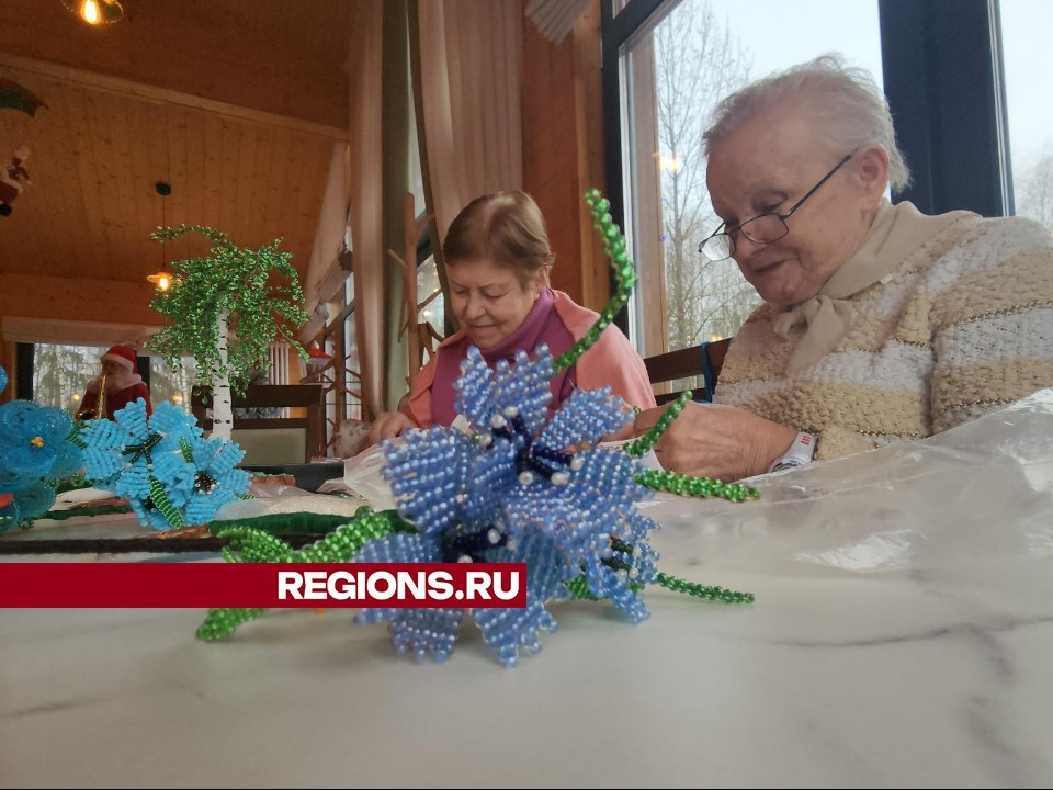 Пенсионеры Лобни занялись лото и бисероплетением в парке