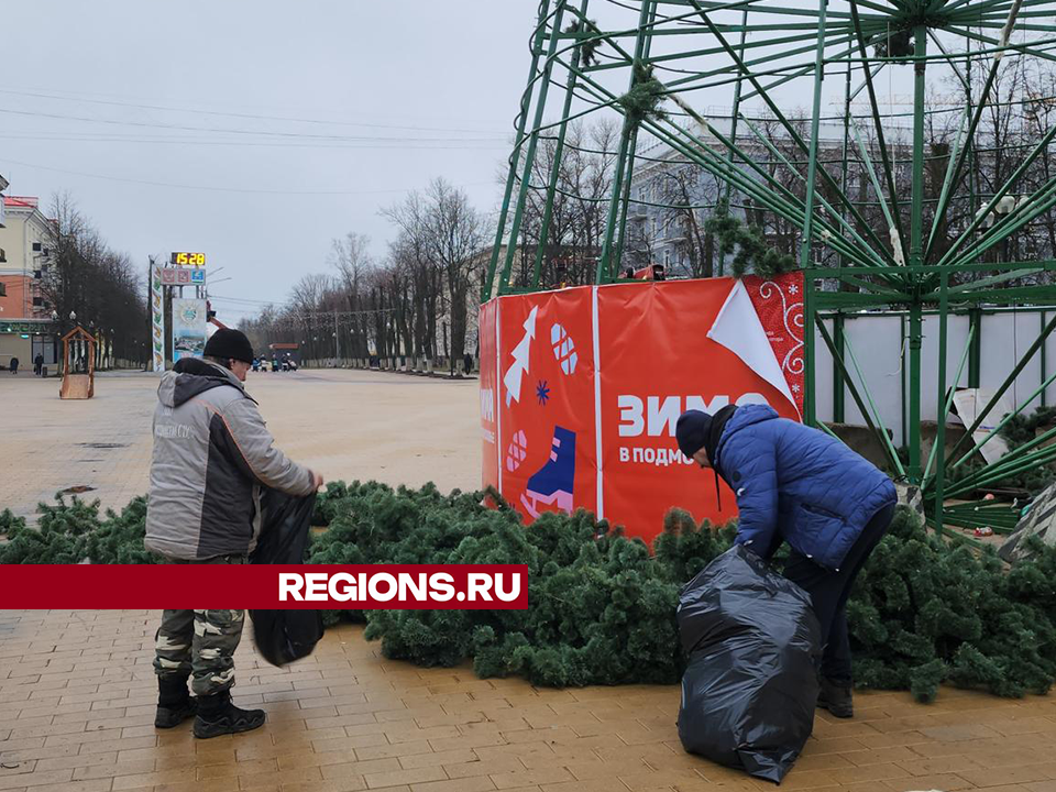 В Ступине разобрали главную городскую ель