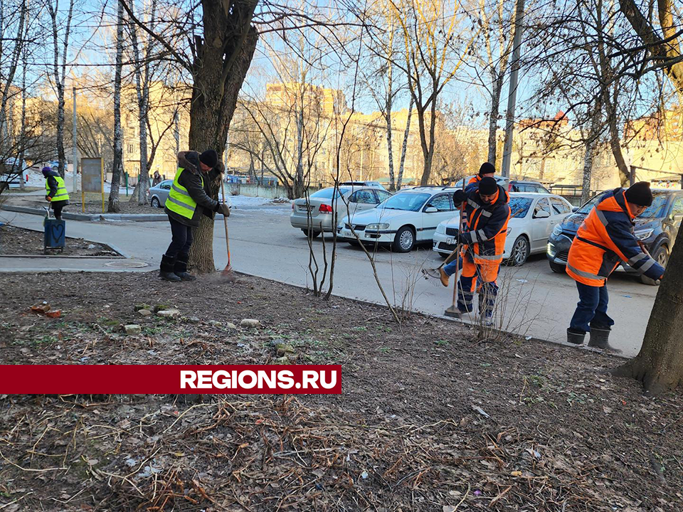 В Истре убрали мусор, который появился после таяния снега