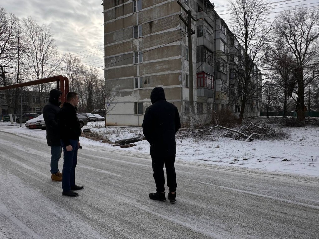 На Столбовой избавятся от порубочных остатков во дворе