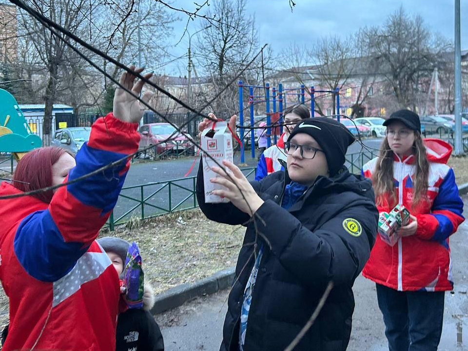 Волонтеры из Лосино-Петровского развесили в городе кормушки для птиц