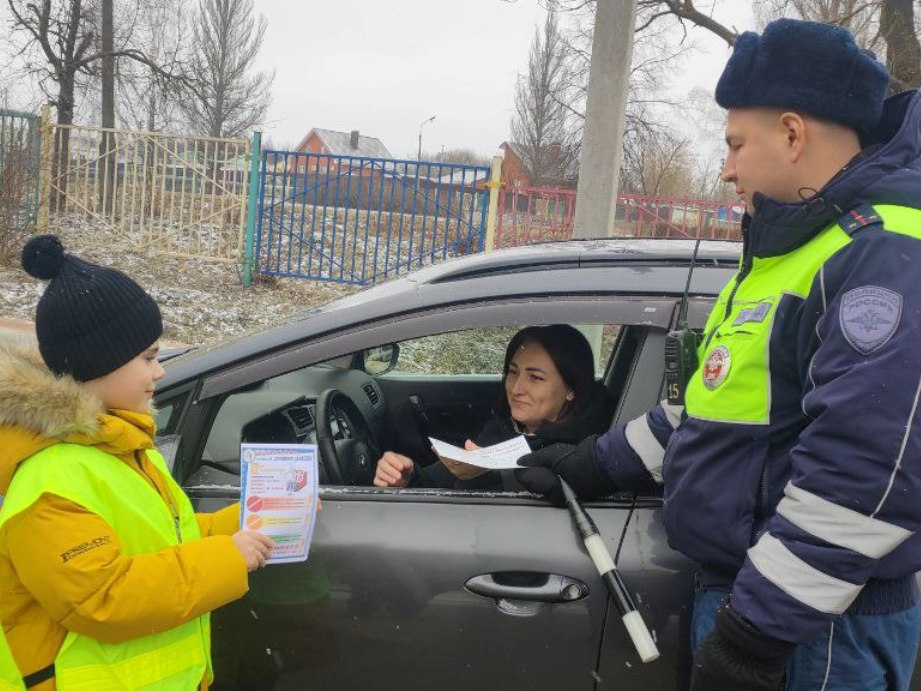 Полицейские и школьники в Кашире учили водителей правильно перевозить детей