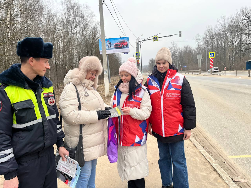 Волонтеры и госавтоинспекторы научили чеховцев быть заметнее на дороге