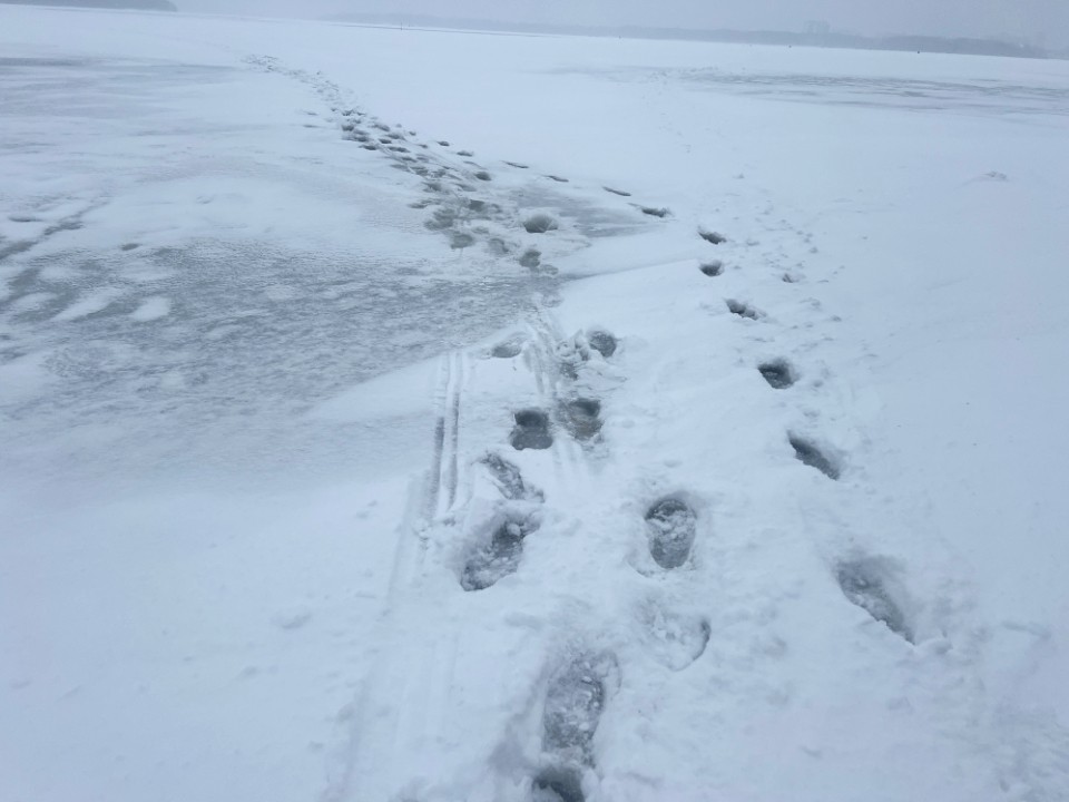 Бесстрашные рыбаки вышли на тонкий лед в Солнечногорске