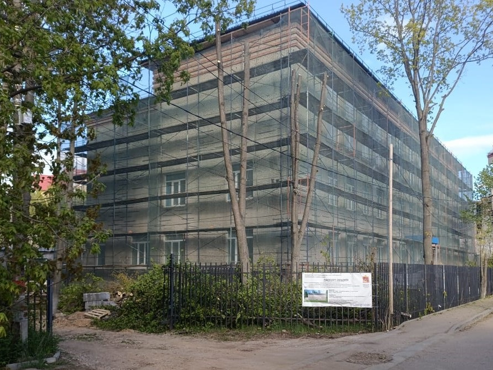 В Пушкинском техникуме имени Королева начались фасадные работы и отделка кабинетов