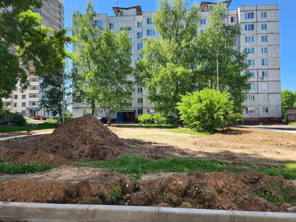 Ремонт двора на Юбилейной улице в Ногинске завершат к июню