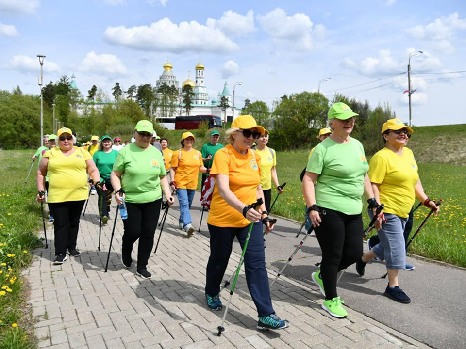 Марафон по скандинавской ходьбе в Подмосковье прошли более 4 тыс. пожилых жителей