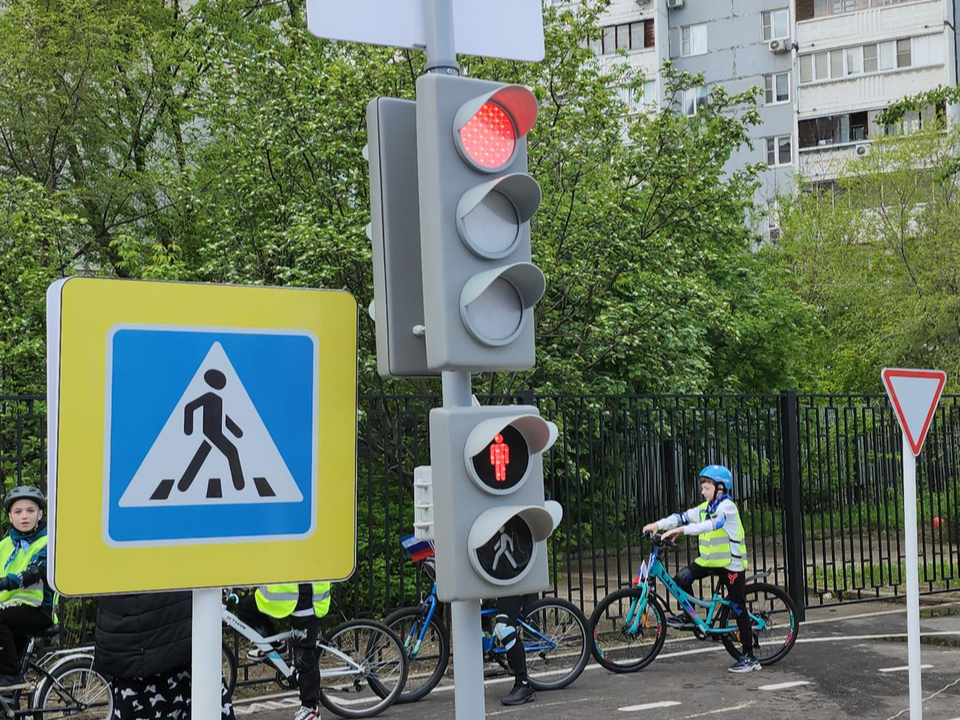 На территории гимназии №16 в Люберцах появились светофоры и дорожная разметка