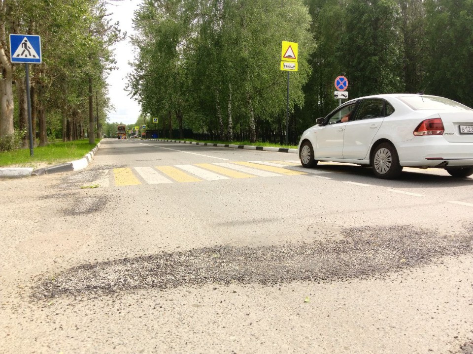 Ямочный ремонт делают на улице Майора Удачина в Егорьевске
