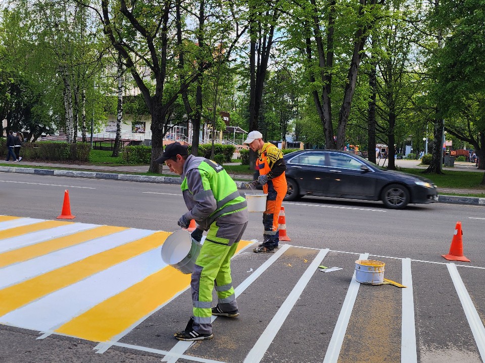 Разметку на пешеходных переходах обновили в Электростали