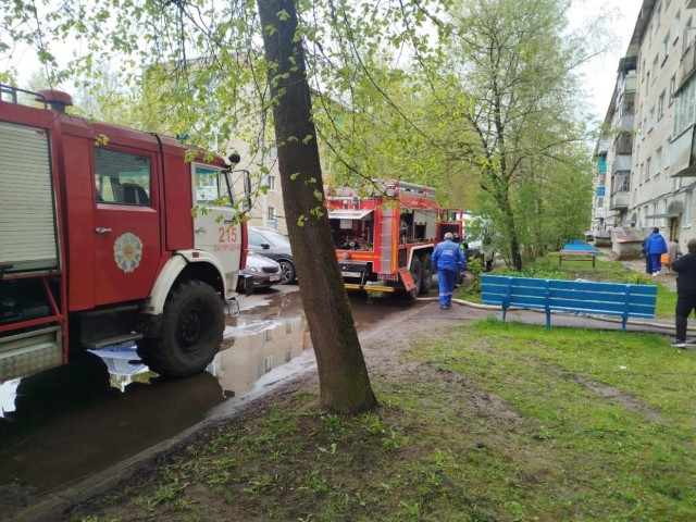 Пожарные спасли троих человек из горящей квартиры в Запрудне