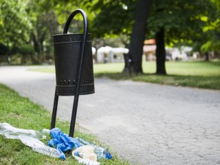 В Ольгинском парке вандалы опрокинули мусорные контейнеры