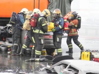 Силы МЧС провели учения на трассе М-4 «Дон» в Подмосковье