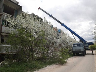 Аварийный дом на Березовой улице в Волоколамске начали сносить