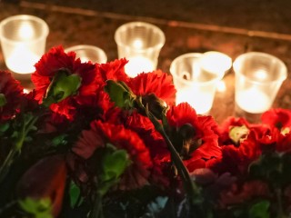 В центре Жуковского появилась двадцатиметровая световая проекция ко Дню Победы