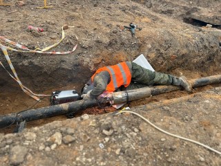 В Подольске на Пионерской коммунальщики отремонтировали сети теплоснабжения