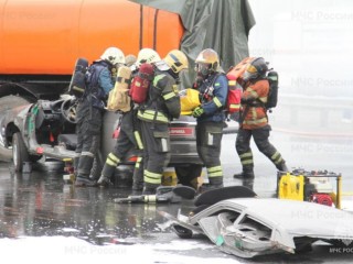 В Подмосковье попал в автокатастрофу условный грузовик с аммиаком