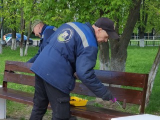 В Старой Купавне ко Дню Победы обновили и украсили Сквер Боевой Славы