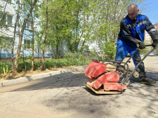 В Домодедове начали ремонт дорожных ям на улице Текстильщиков