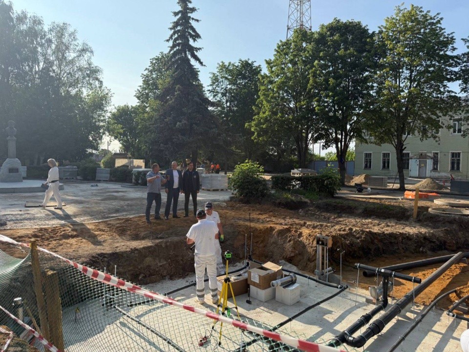 В Пушкинском сквере в Кашире оборудуют фонтан