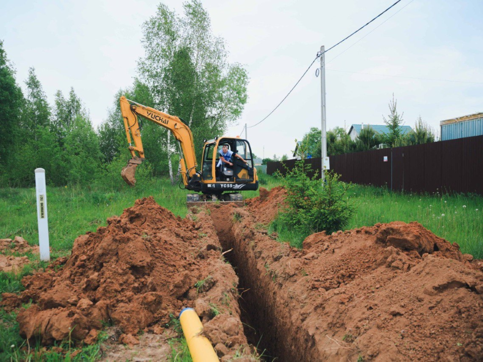Новый газопровод строят в деревне под Чеховом