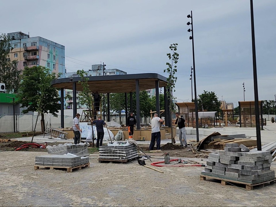 В Егорьевске завершается благоустройство центральной части сквера «60 лет Победы»
