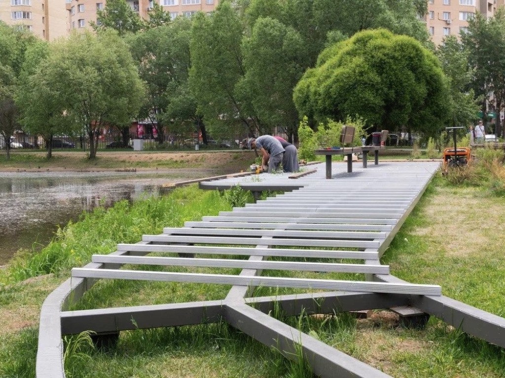 Реконструкция Наташинского парка в Люберцах приблизилась к завершению