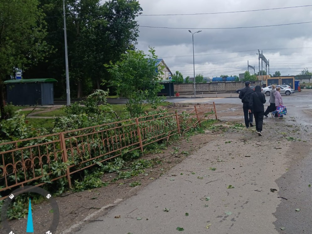Упавшее дерево убрали с дороги на улице Полубоярова в Наро-Фоминске