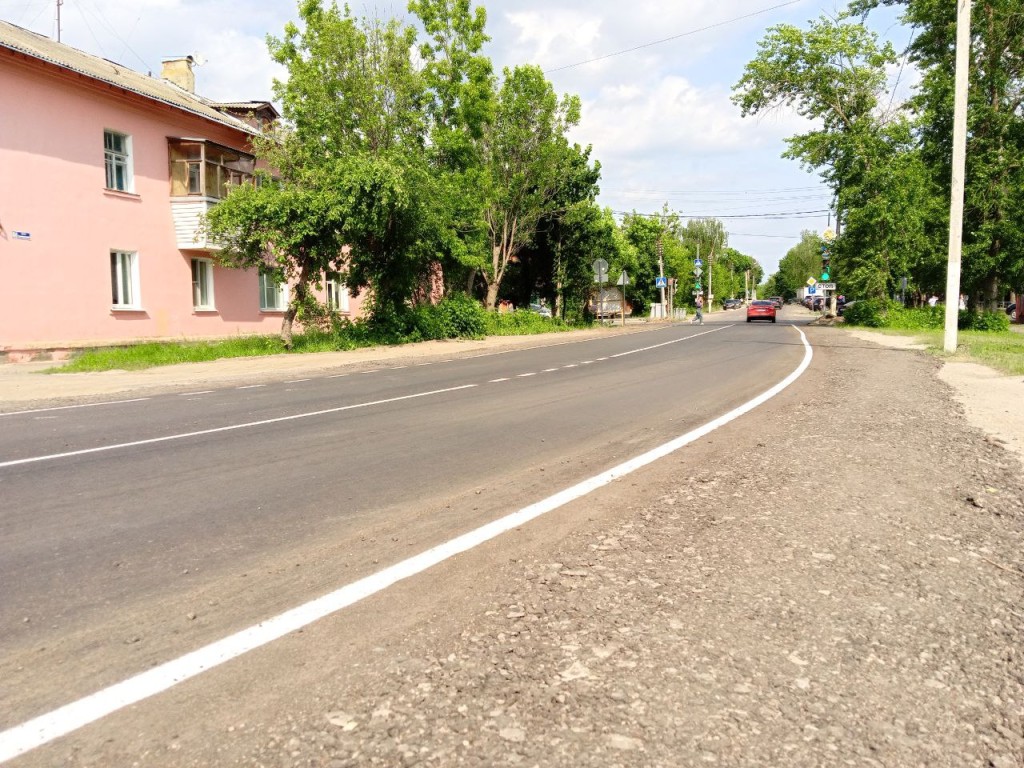 На улице Гражданской нанесли дорожную разметку