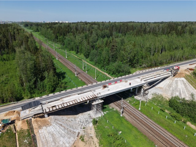 Ход ремонта Обуховского путепровода сняли с высоты птичьего полета