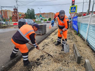 В Вокзальном проезде в Шатуре меняют дорожное покрытие