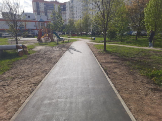 На улице Нагорная и Новом бульваре почти готовы новые пешеходные тропы