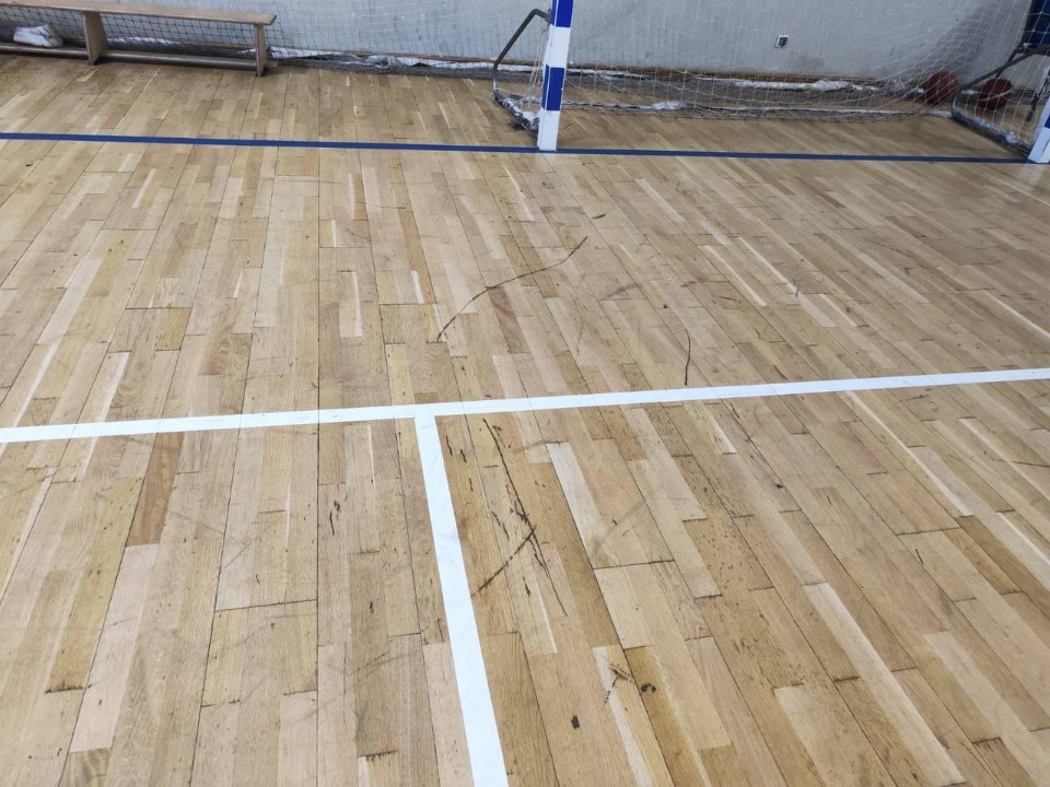 Во дворце спорта «Видное» стартовало обновление паркета тренировочного поля