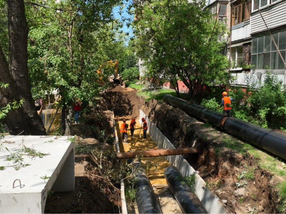 Свыше 400 метров теплотрассы заменили на участке сети в Люберцах