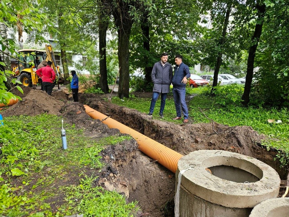 В Орехово-Зуеве на улице Текстильной установили новую дренажную систему