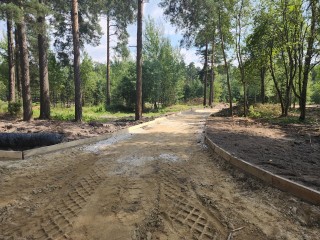 В Парковском лесу Орехово-Зуева тропинки готовят к гранитному отсеву