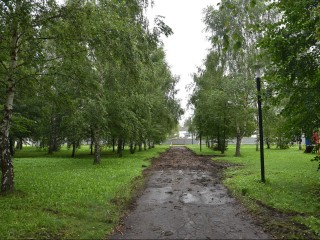 В Лотошине на улице Калинина начались работы по благоустройству сквера