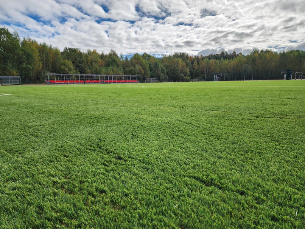 На стадионе «Авангард» в Солнечногорске «причесали» газон