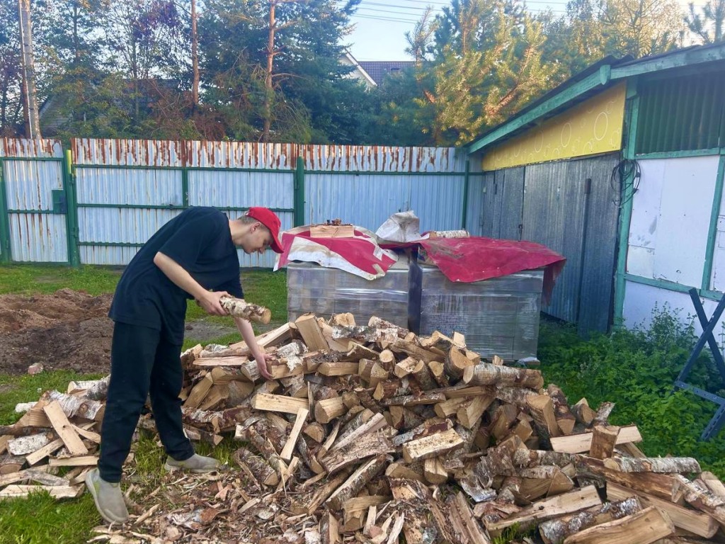 В Лосино-Петровском помогли семье участника СВО подготовить дрова на зиму