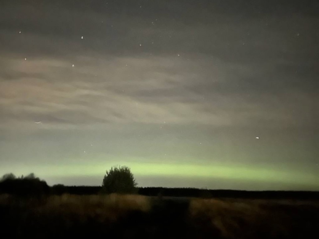 Жители Шатуры выкладывают фотографии зеленого северного сияния