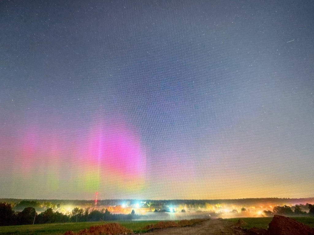 Северное сияние удивило жителей Воскресенска