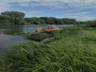 В Орехово-Зуеве от водной растительности очистили участок реки Клязьма