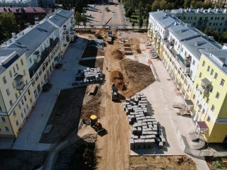 Деревья на пешеходной зоне проспекта Победы планируют высадить в октябре