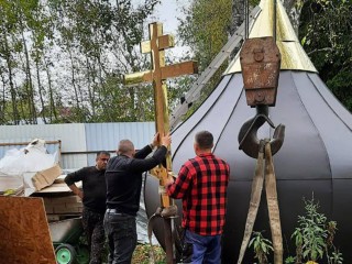 Купол и крест установили на храм Рождества Иоанна Предтечи в Василеве