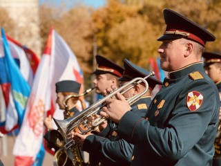 Настоящий военный оркестр сыграл на спартакиаде допризывной молодежи в Раменском