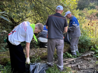 Школьники и волонтеры вышли на уборку берега реки Нара