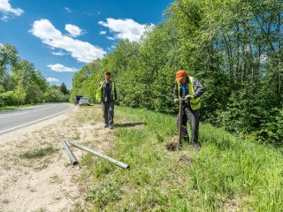 В Пушкинском округе обновили элементы дорожной инфраструктуры