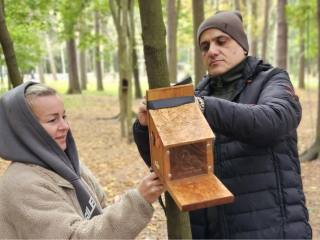 В жуковском парке высадили сосны и повесили кормушки для белок