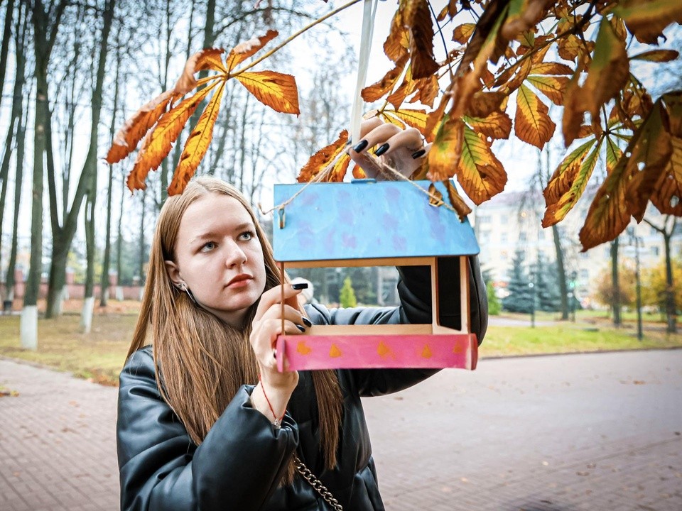 Волонтеры Клина сделали кормушки для птиц в тропическом стиле