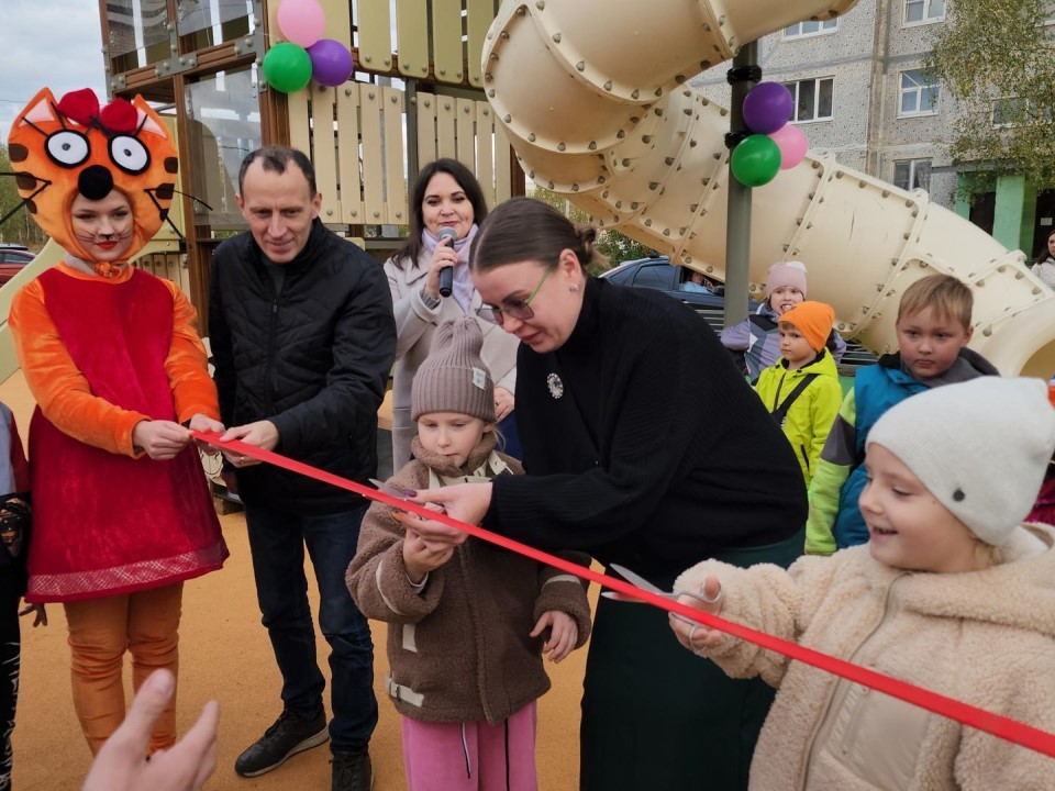 В Орехово-Зуевском округе обновили детскую площадку в деревне Давыдово